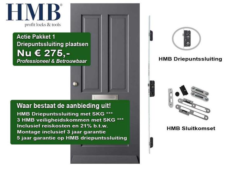 Driepuntssluiting incl. montage 275 euro goedkoopste van NL, Doe-het-zelf en Verbouw, Hang- en Sluitwerk, Slot, Nieuw, Overige materialen