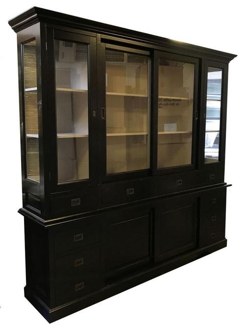 Buffetkast zwart - grijs Vleuten 225cm, Huis en Inrichting, Kasten | Buffetkasten, Ophalen of Verzenden