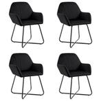 vidaXL Eetkamerstoelen 4 st fluweel zwart, Huis en Inrichting, Stoelen, Verzenden, Nieuw, Zwart