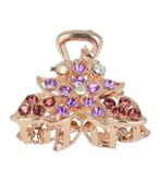 Haarspeld Klem Bloem Metaal Strass 3cm Paars, Verzenden, Nieuw