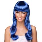 Pruik Lang Haar Blauw, Verzenden, Nieuw
