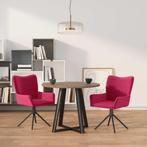 vidaXL Eetkamerstoelen draaibaar 2 st fluweel wijnrood, Huis en Inrichting, Stoelen, Verzenden, Nieuw, Rood