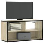 vidaXL Tv-meubel 80x31x39,5 cm bewerkt hout metaal sonoma, Verzenden, Nieuw, Overige houtsoorten