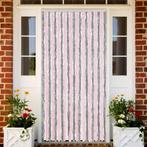 vidaXL Vliegengordijn 90x220 cm chenille zilvergrijs en roze, Huis en Inrichting, Stoffering | Gordijnen en Lamellen, Verzenden
