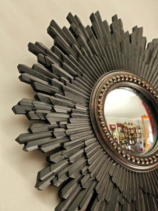 Wandspiegel- Witchs Eye / Butler - Glas, Hars - Zwarte, Antiek en Kunst, Curiosa en Brocante