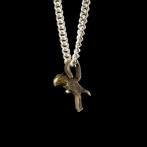 Oud-Romeins Zilver Legionary Aquila amulet hanger met gouden, Antiek en Kunst