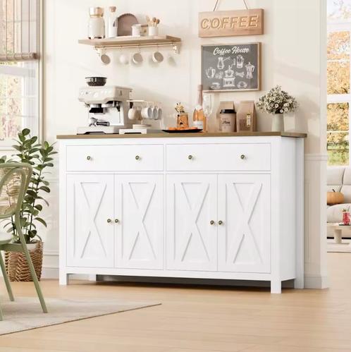 Groot Dressoir - Witte Opbergkast Landelijke Stijl - Keuken, Huis en Inrichting, Kasten | Dressoirs, Nieuw, Verzenden