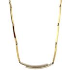 Gouden choker met diamant 42 cm 14 krt, Verzenden, Zo goed als nieuw, Wit, Goud