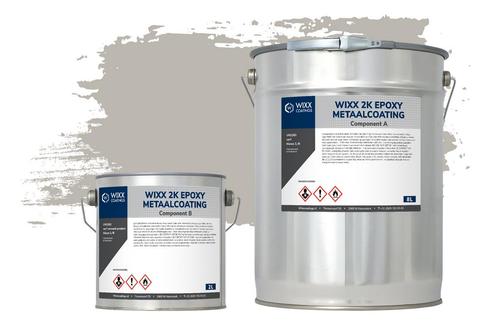 Wixx 2K Epoxy Metaalcoating RAL 7044 | Zijdegrijs 10L, Doe-het-zelf en Verbouw, Verf, Beits en Lak, Verf, Grijs, Nieuw, 5 tot 10 liter