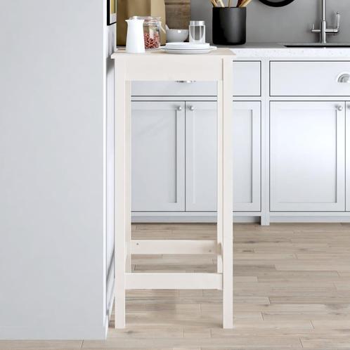 vidaXL Bartafel 50x50x110 cm massief grenenhout wit, Huis en Inrichting, Tafels | Eettafels, Nieuw, Verzenden