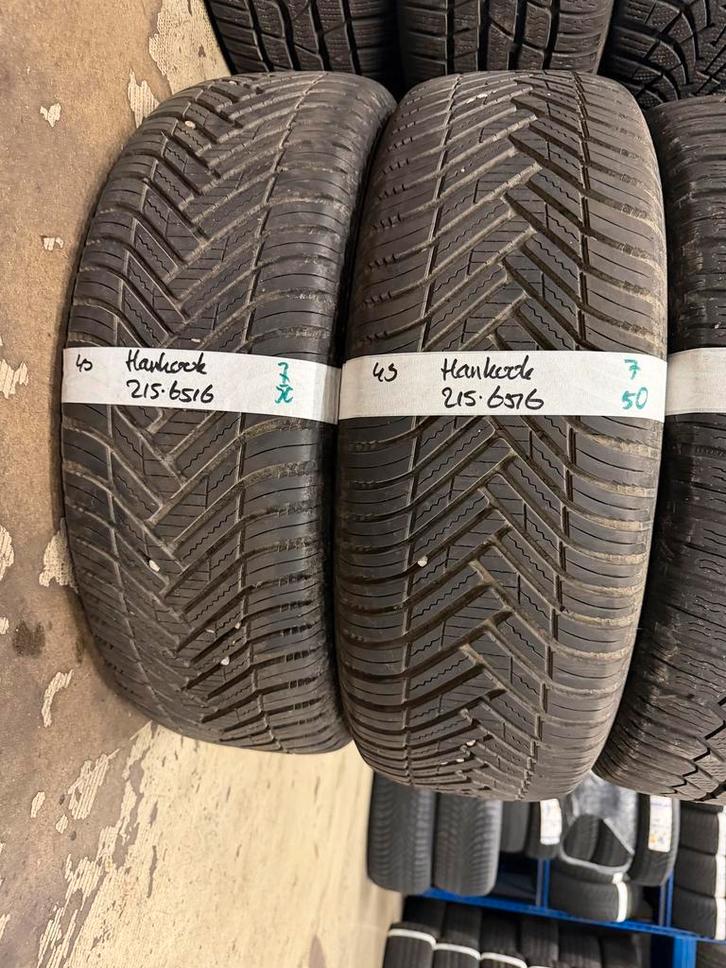 215-65-16 Hankook ALL SEASON 7mm Incl Montage 215 65 16, Auto-onderdelen, Banden en Velgen, 16 inch, All Season, 215 mm, Personenwagen