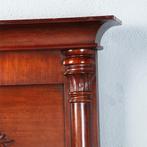 Smalle biedermeier mahoniehouten schouwspiegel ca 1820 met z, Antiek en Kunst, Antiek | Spiegels, Ophalen of Verzenden