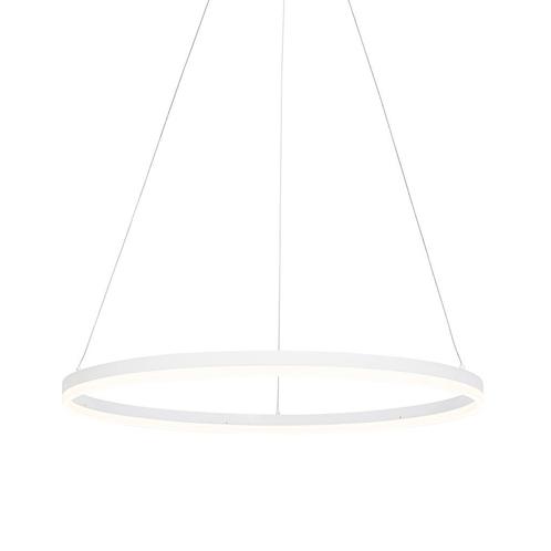 Design hanglamp wit 80 cm incl. LED 3-staps dimbaar - Anello, Huis en Inrichting, Lampen | Hanglampen, Nieuw, 75 cm of meer