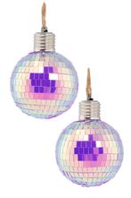 2x Discobal Ø 8 cm LED Iridescent Paars  Discobol Klein Spie, Ophalen of Verzenden, Nieuw, Feestartikel, Carnaval