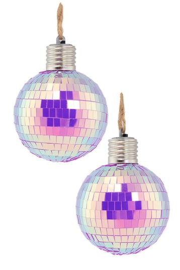 2x Discobal 8 cm LED Iridescent Paars  Discobol Klein Spiege beschikbaar voor biedingen