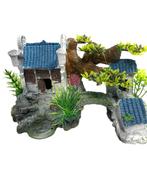 Tempel blauw dak / Aquarium decoratie As-154 (Hardscaping), Dieren en Toebehoren, Vissen | Aquaria en Toebehoren, Verzenden, Nieuw