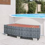 vidaXL Spatrap 92x45x25 cm poly rattan grijs, Tuin en Terras, Zwembad-toebehoren, Verzenden, Nieuw