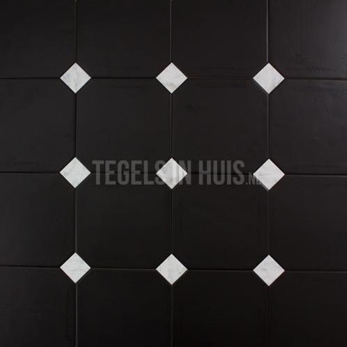 Vloertegel octagon zwart 20x20 vloertegel tegeloutlet, Doe-het-zelf en Verbouw, Tegels, Vloertegels, Nieuw, 10 m² of meer, Keramiek