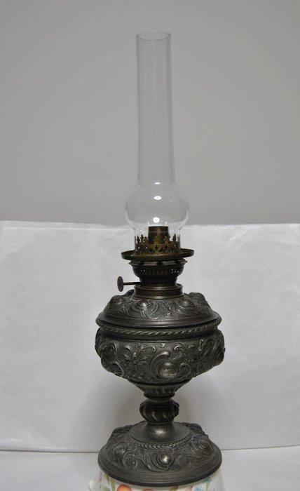 Rund Brenner - Petroleumlamp - Glas, Antimonio, Antiek en Kunst, Antiek | Overige Antiek