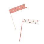 Happy Birthday Vlag Prikkers  Rose Goud 9cm 6st, Verzenden, Nieuw