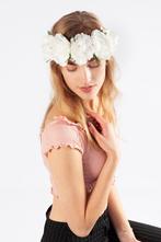 Bloemenkrans Haar Pioenrozen Wit Bloemen Haarband Rozenkrans, Kleding | Dames, Ophalen of Verzenden, Nieuw, Carnaval, Accessoires