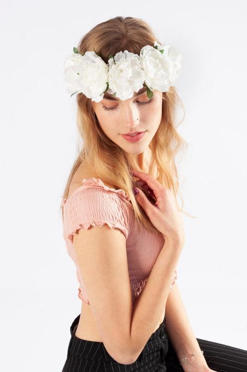 Bloemenkrans Haar Pioenrozen Wit Bloemen Haarband Rozenkrans, Kleding | Dames, Carnavalskleding en Feestkleding, Accessoires, Nieuw
