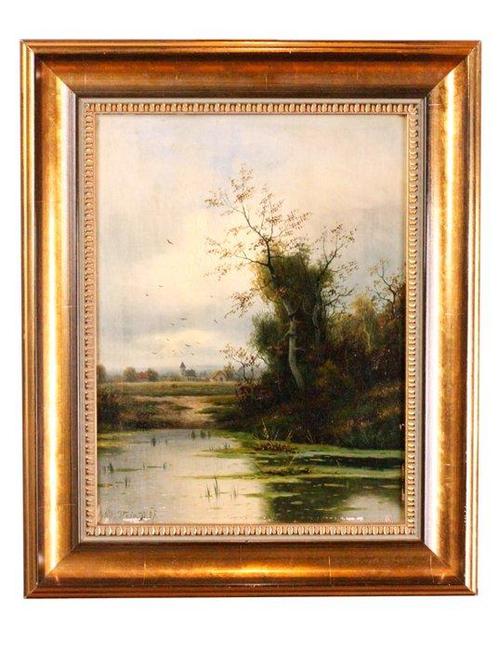 Eduard II Hein (1854-1918) - Weite Flusslandschaft - NO, Antiek en Kunst, Kunst | Schilderijen | Klassiek