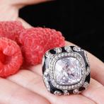 Ring van zwart emailleert zilver met extra heldere, Verzamelen