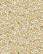 Cretonne Katoen Bloemetjes Beige, Hobby en Vrije tijd, Stoffen en Lappen, Nieuw, Beige
