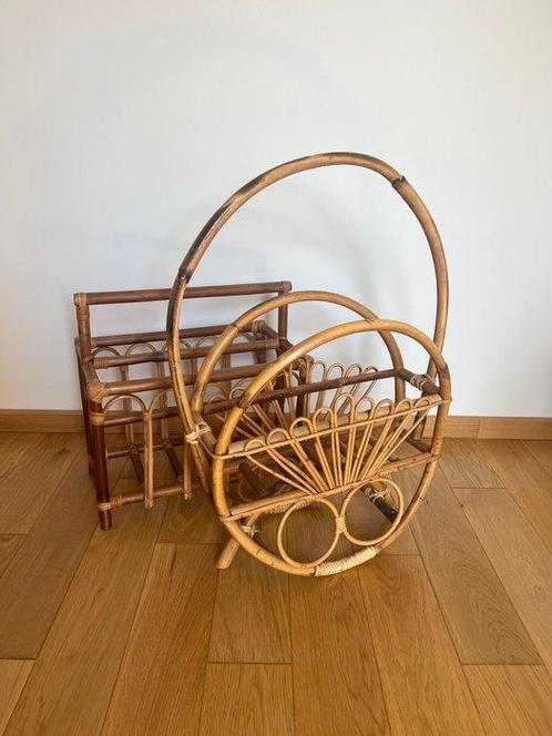 Tijdschriftenhouder - Bamboe, Rattan - Twee, Antiek en Kunst, Curiosa en Brocante