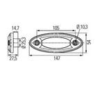 Hella Zijmarkering LED Ovaal Opbouw Oranje-Zwart Frame, Caravans en Kamperen, Nieuw