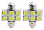 C5W autolamp 2 stuks 31mm wit | LED festoon SV8.5 1.44W - 12, Nieuw, Verzenden