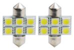 C5W autolamp 2 stuks 31mm wit | LED festoon SV8.5 1.44W - 12, Auto-onderdelen, Verlichting, Verzenden, Nieuw