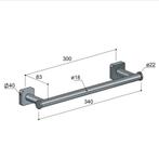 Handdoekhouder Hotbath Gal 34 cm Geborsteld Nikkel PVD, Doe-het-zelf en Verbouw, Sanitair, Ophalen of Verzenden, Nieuw