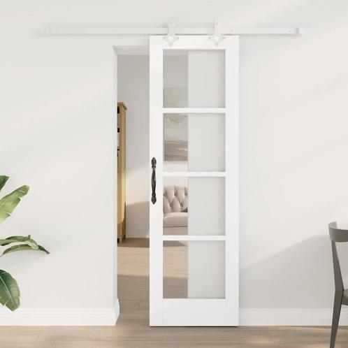 vidaXL Schuifdeur met hardware set Wit 61x198,5 cm Massief, Doe-het-zelf en Verbouw, Deuren en Horren, Nieuw, Verzenden