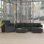 vidaXL 6-delige Loungeset met kussens poly rattan zwart, 6 zitplaatsen, Nieuw, Loungeset, Verzenden