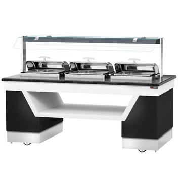GGM Gastro | Warm buffet toonbank BELFAST - 2300mm - met | beschikbaar voor biedingen