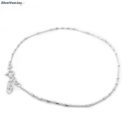 925 ZZilveren enkelketting cilinders, Sieraden, Tassen en Uiterlijk, Enkelbandjes en Enkelkettinkjes, Nieuw, Verzenden