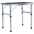 vidaXL Campingtafel inklapbaar 60x45 cm aluminium grijs, Verzenden, Nieuw