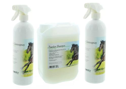 1 x 5L Agrivet Paardenshampoo en 2x 1L Antiklit &amp; Glansspray, Dieren en Toebehoren, Paarden en Pony's | Verzorgingsproducten