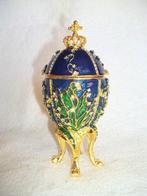 Big blue/green Imperial egg - 24 Carat gold-plated with 175, Antiek en Kunst