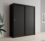 Kledingkast mat zwart - 180x62x215 - Kleerkast schuifdeuren, Nieuw, 150 tot 200 cm, Modern, 50 tot 75 cm