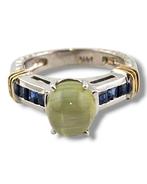 Ring - 14 karaat Witgoud, Natuurlijk kattenoog-chrysoberyl, Nieuw