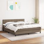 vidaXL Boxspring met matras stof taupe 180x200 cm, Huis en Inrichting, Slaapkamer | Bedden, Eenpersoons, Verzenden, Nieuw, 80 cm