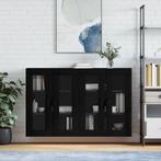 vidaXL Hangkasten 2 st bewerkt hout zwart, Verzenden, Nieuw, Overige houtsoorten