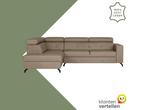 Leren hoekbank Nova - 2.5-zits arm rechts + Longchair arm, 250 tot 300 cm, Bohemian, Industrieel, Modern, Scandinavisch, Hoekbank
