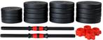 Halterset - verstelbare dumbbellset - 50 kg - zwart rood, Ophalen of Verzenden, Nieuw