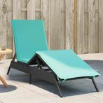 vidaXL Ligstoel met kussen, zwart polyrotan, Tuin en Terras, Verzenden, Nieuw