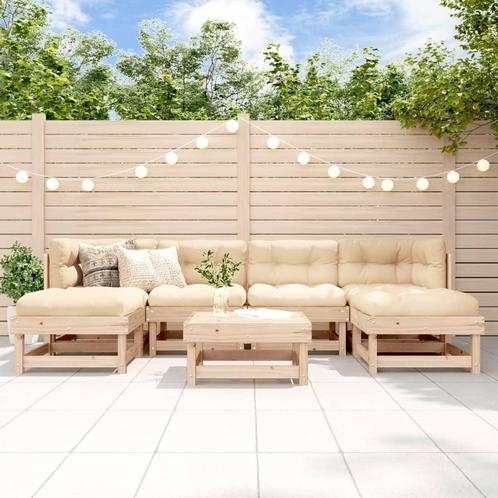 vidaXL 7-delige Loungeset massief grenenhout, Tuin en Terras, Tuinsets en Loungesets, Loungeset, Nieuw, 7 zitplaatsen, Verzenden