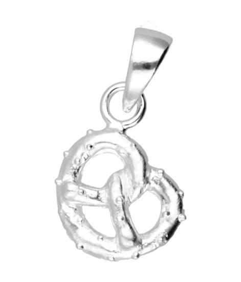 Zilveren Pretzel klein kettinghanger, Sieraden, Tassen en Uiterlijk, Bedels, Verzenden